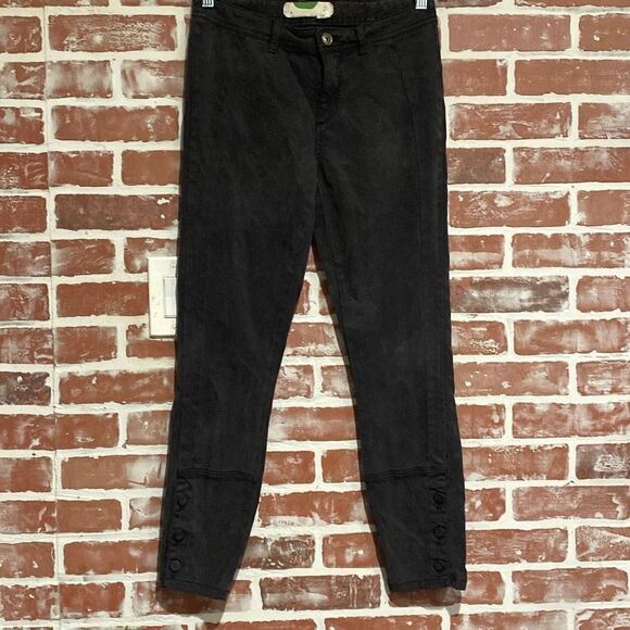 B15 Anthropologie Utility Womens Skinny Button Ankle Cropped Pants size 27 sz 4 - Picture 1 of 7